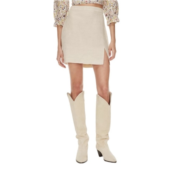 Wilfred x Aritzia - Patio Linen Mini Skirt Sz 8 - Picture 1 of 13